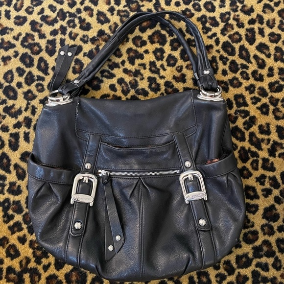 b. markowsky Leather Two Handled Shoulder Bag Black - Picture 4 of 17